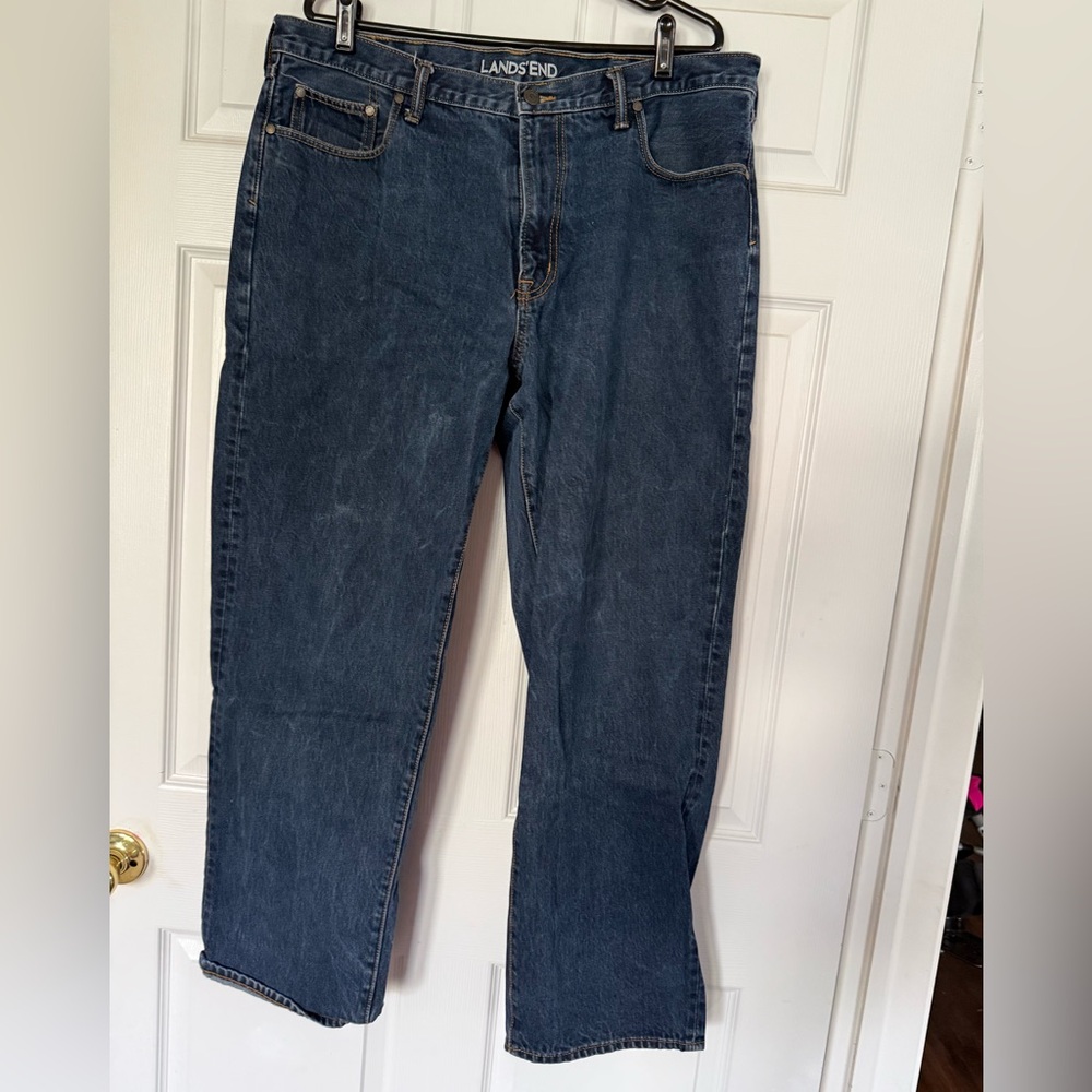 Lands’ End Classic Men's Dark Blue Denim Jeans